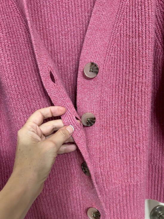 Old Navy Women's Rose Pink Ribbed Button Cardigan Soft Sustainable Recycled - Picture 7 of 10